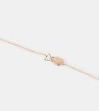 Maria Tash Lightning Bolt 18kt rose gold reversible necklace with white and black diamonds