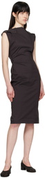 ISSEY MIYAKE Brown Ample Midi Dress