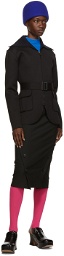 Nina Ricci Black & Navy Wool Belted Blazer