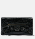 Balenciaga Le City leather clutch