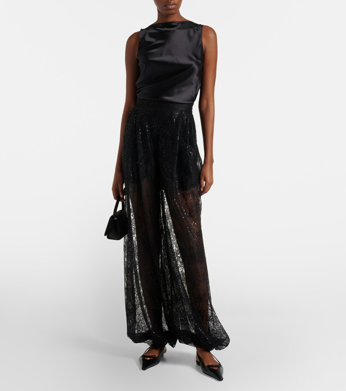 Nina Ricci Silk-blend satin top