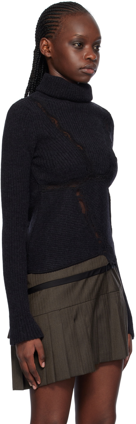 VAILLANT Black Asymmetrical Turtleneck