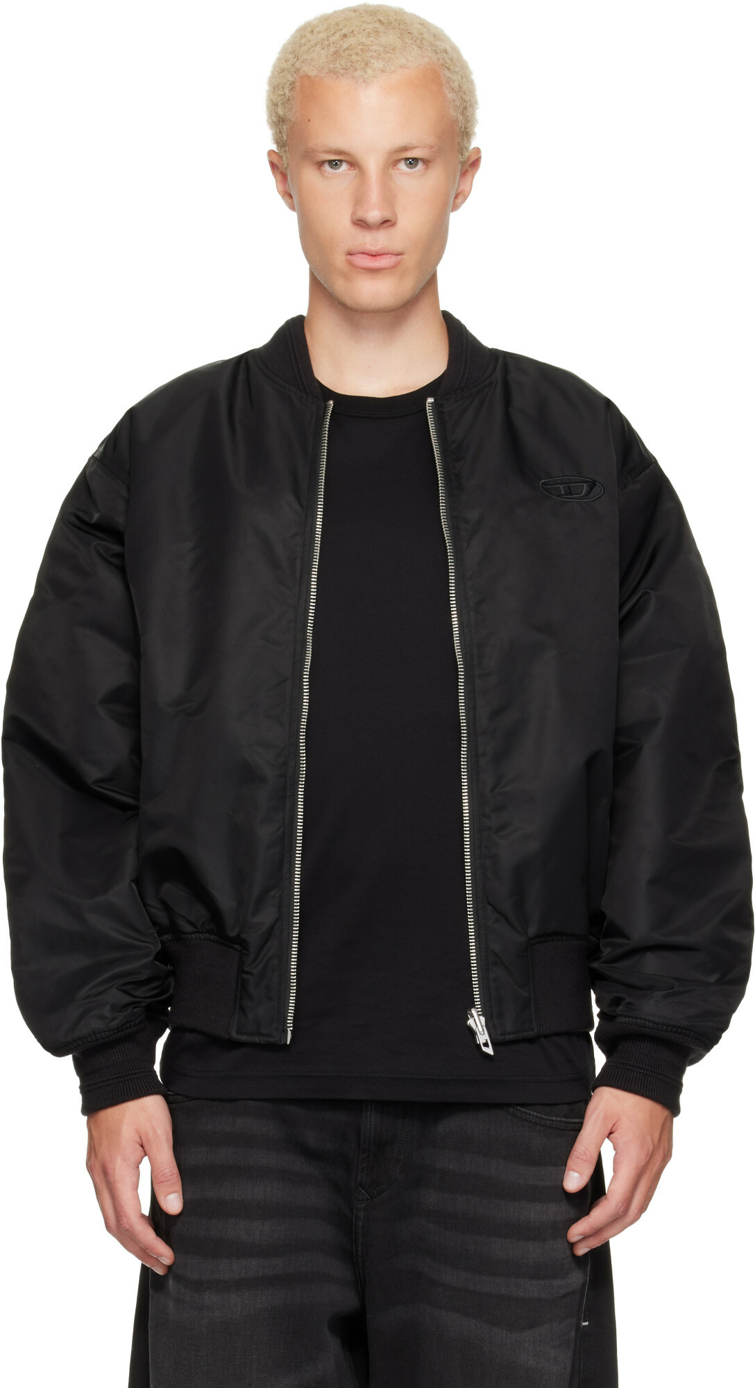 Diesel Black Leather and Denim J-Yuki Jacket Diesel