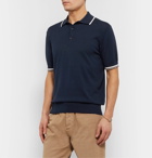 Etro - Slim-Fit Contrast-Tipped Cotton Polo Shirt - Blue