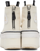 R13 Off-White Courtney Platform High Top Sneakers