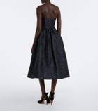 Carolina Herrera Floral jacquard bustier cocktail dress