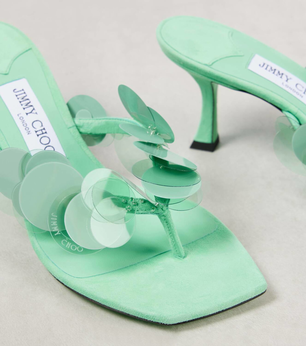 Jimmy Choo Freja 70 embellished suede thong sandals Jimmy Choo