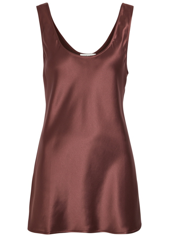 Photo: Shona Joy Savanna Scoop-neck Satin Tank top Brown