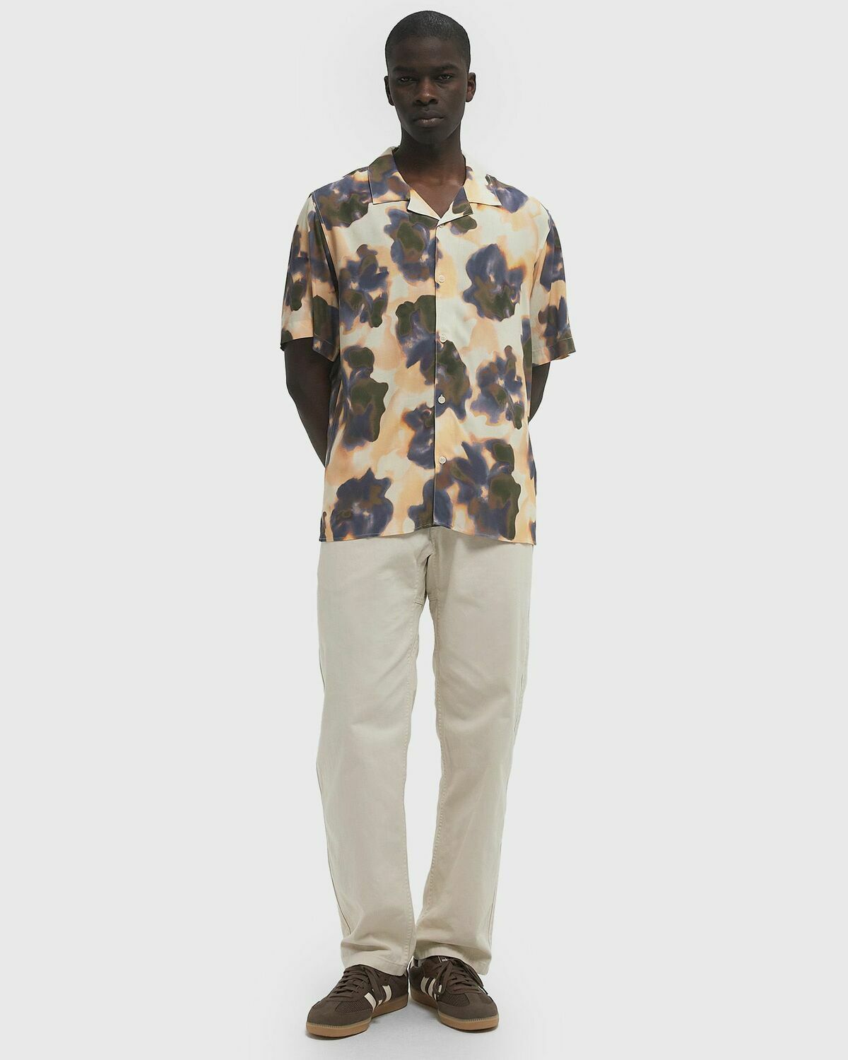 Wax London DIDCOT SS SHIRT BLUR FLORAL pink Mens Shortsleefe