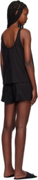 Deiji Studios Black U Shape Cotton Tank Top & Shorts Set