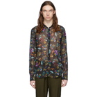 Dries Van Noten Black Embroidered Floral Shirt