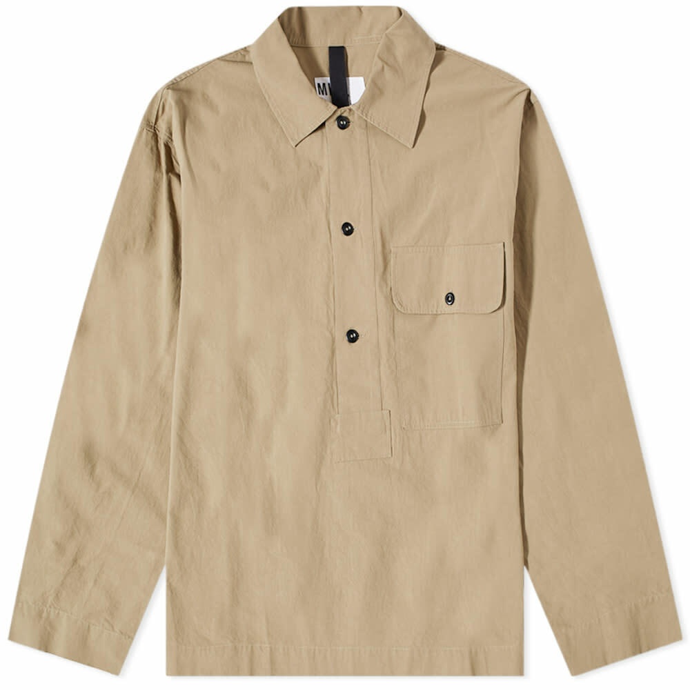Photo: MHL by Margaret Howell Men's MHL. by Margaret Howell Pull On Utility Shirt in Mouse