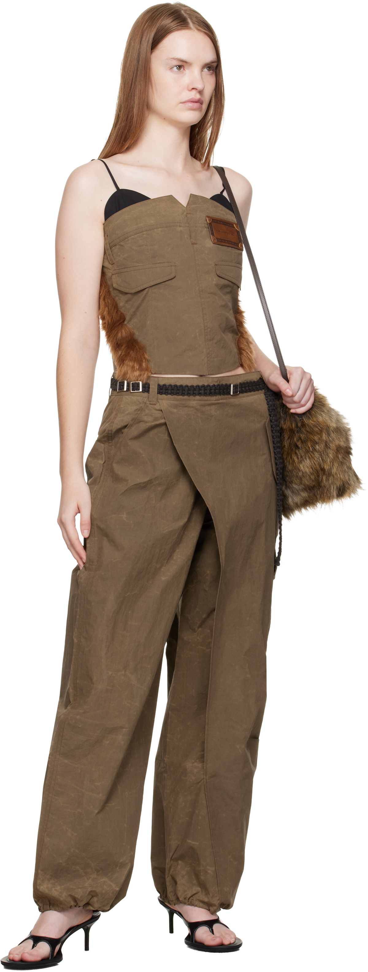 Andersson Bell Brown Wrap Cargo Pants