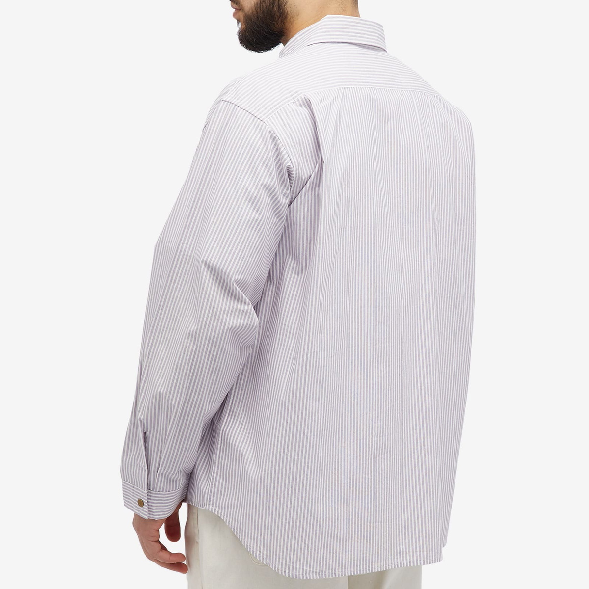 Garbstore Men's Grande Zip Stripe Shirt in Purple