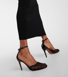 Alaïa Leather-trimmed mesh pumps