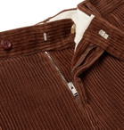GUCCI - Pleated Cotton-Corduroy Trousers - Brown