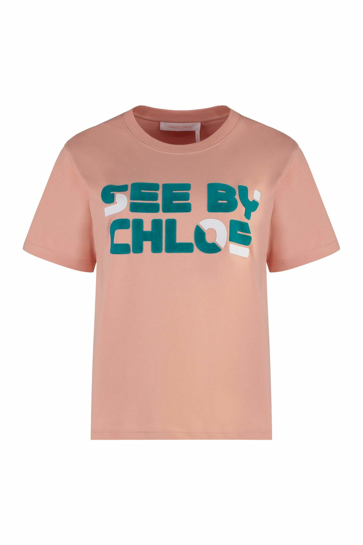 【関税込み】See by Chloe Tシャツ See by Chloe Multicolor Rainbow Logo T-Shirt See by Chloe