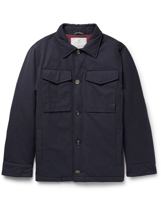 Photo: BRUNELLO CUCINELLI - Padded Cotton and Nylon-Blend Jacket - Blue