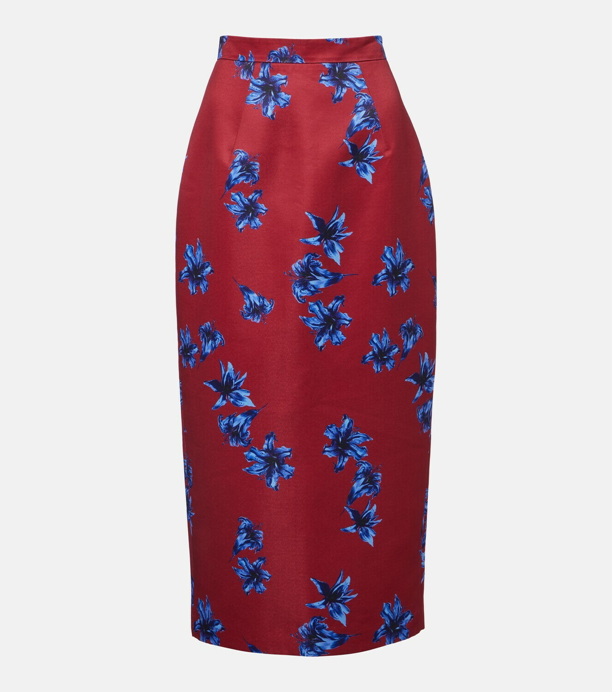 Emilia Wickstead Lorelei floral duchess satin pencil skirt
