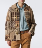 RRL Patchwork wool, linen, and silk cardigan