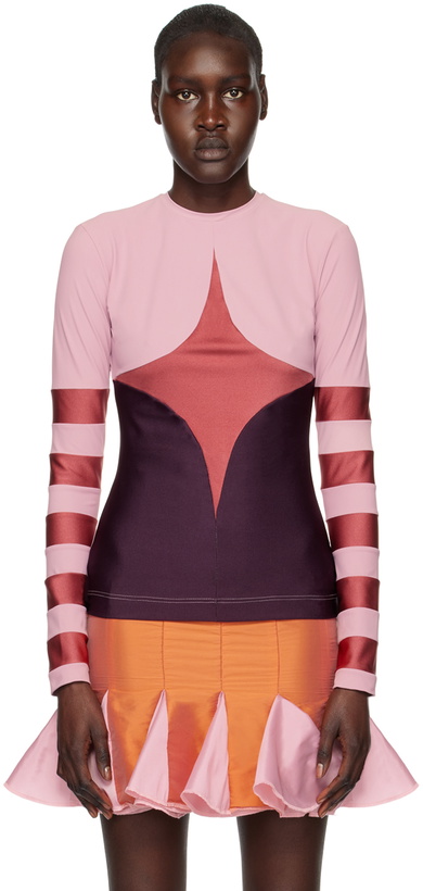 Photo: ANDREJ GRONAU SSENSE Exclusive Pink Patchwork Long Sleeve T-Shirt