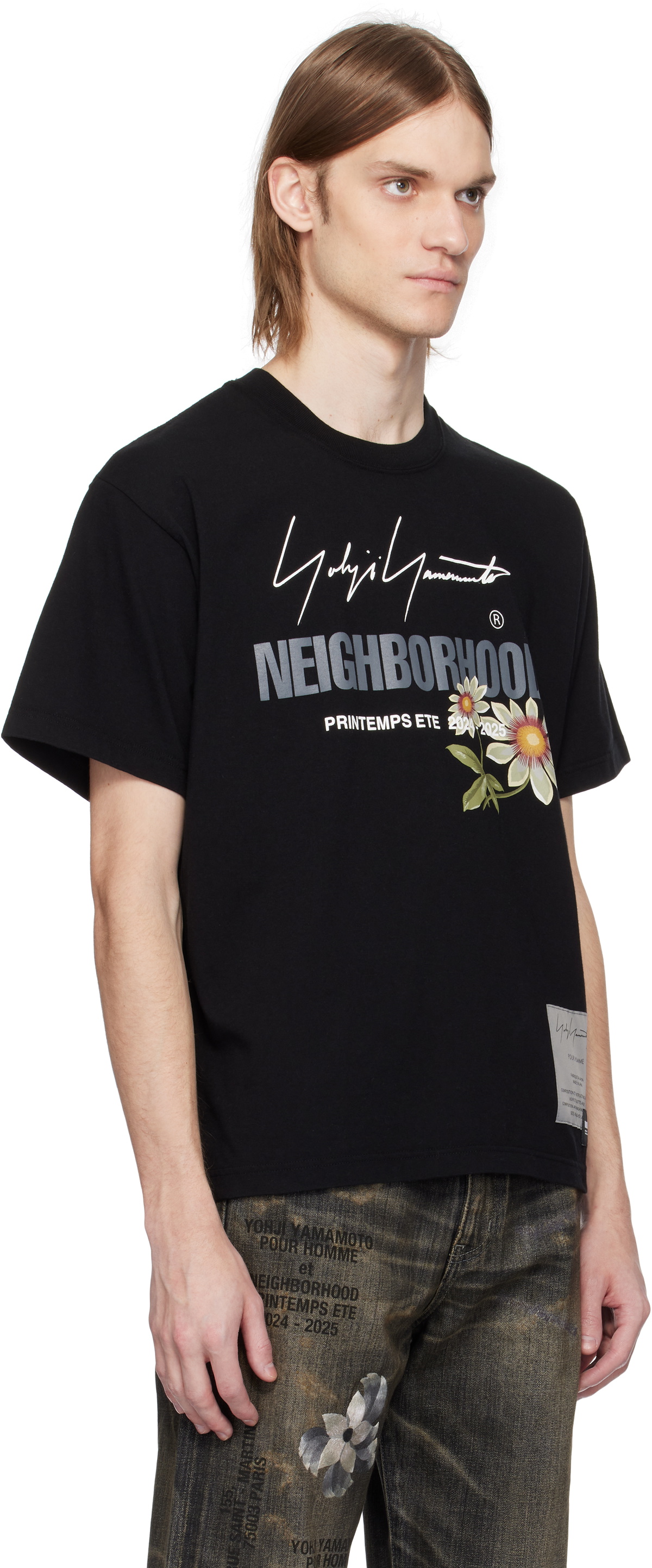 YOHJI YAMAMOTO Black NEIGHBORHOOD Edition Short Sleeve T-shirt