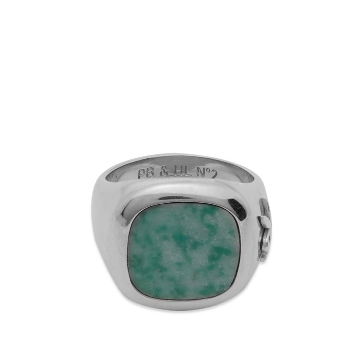Photo: Hatton Lab x Playboy Memberhip Ring in Silver/Green Jade