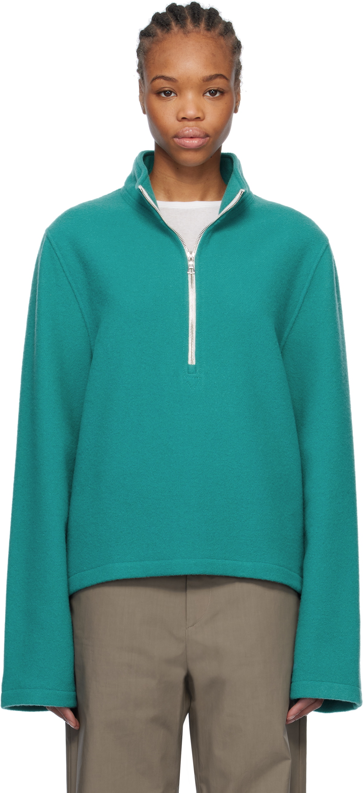 Rier Blue Fleece Sweater