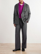 NN07 - Jordin 10052 Pinstripe Double-Breasted Suit Jacket - Gray