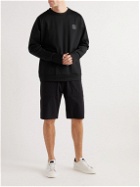 Ermenegildo Zegna - Oversized Logo-Print Stretch Modal and Cotton-Blend Jersey Sweatshirt - Black