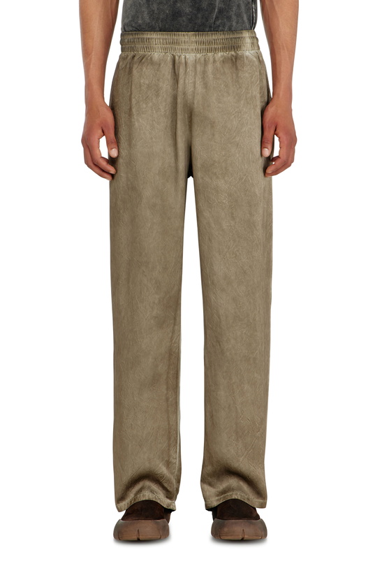 Photo: Diesel Pants in wrinkled satin - Pants Mens in Brown