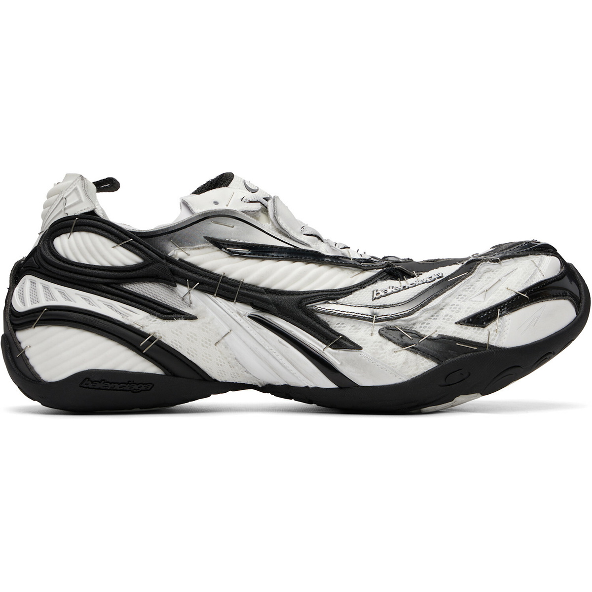 Balenciaga White & Black Soleless Sneakers