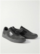 Dunhill - Legacy Runner Leather-Trimmed Suede Sneakers - Gray