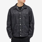 Comme des Garçons Homme Men's Cotton Poly Denim Trucker Jacket in Navy/White