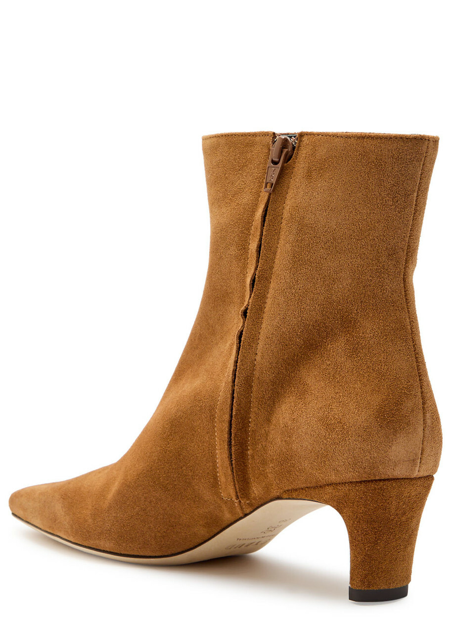 Staud Wally Suede Ankle Boots Tan