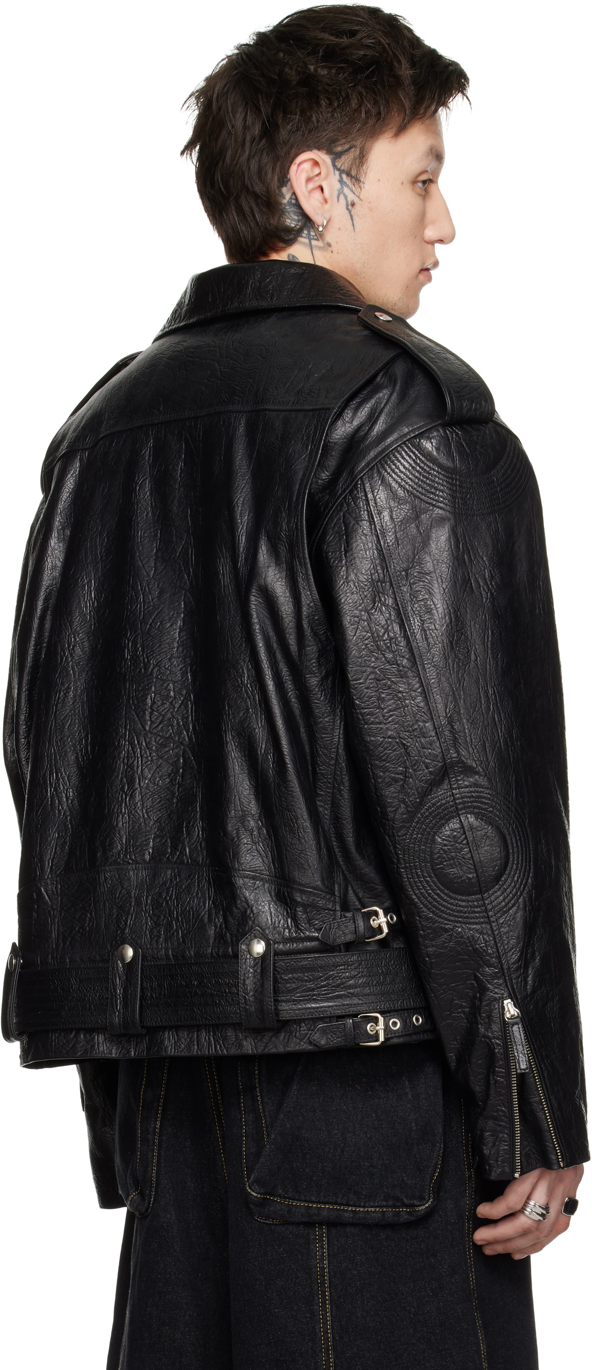LU'U DAN Black L-D Perfecto Leather Jacket
