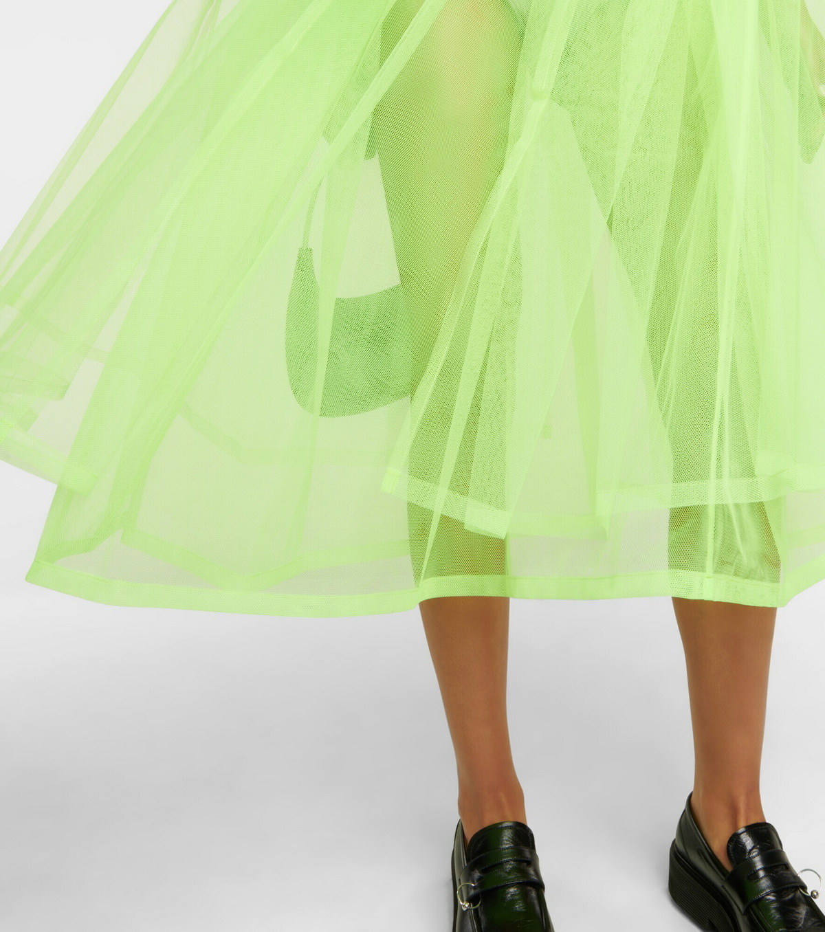 Noir Kei Ninomiya - Semi-sheer ruffled tulle midi dress Noir