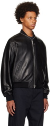 Jil Sander Black Two-Way Leather Jacket