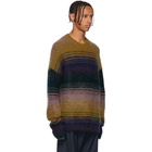 Acne Studios Yellow and Mulitcolor Nosti Stripe Crewneck Sweater