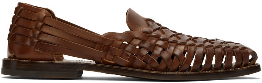 Photo: Ralph Lauren Purple Label Brown Braided Leather Loafers