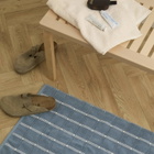 Baina Devon Bath Mat in Celeste/Chalk 