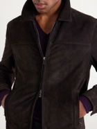 Thom Sweeney - Suede Bomber Jacket - Brown