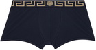 Versace Underwear Blue Greca Border Boxers