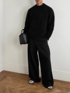 Amomento - Brushed-Knit Mock-Neck Sweater - Black