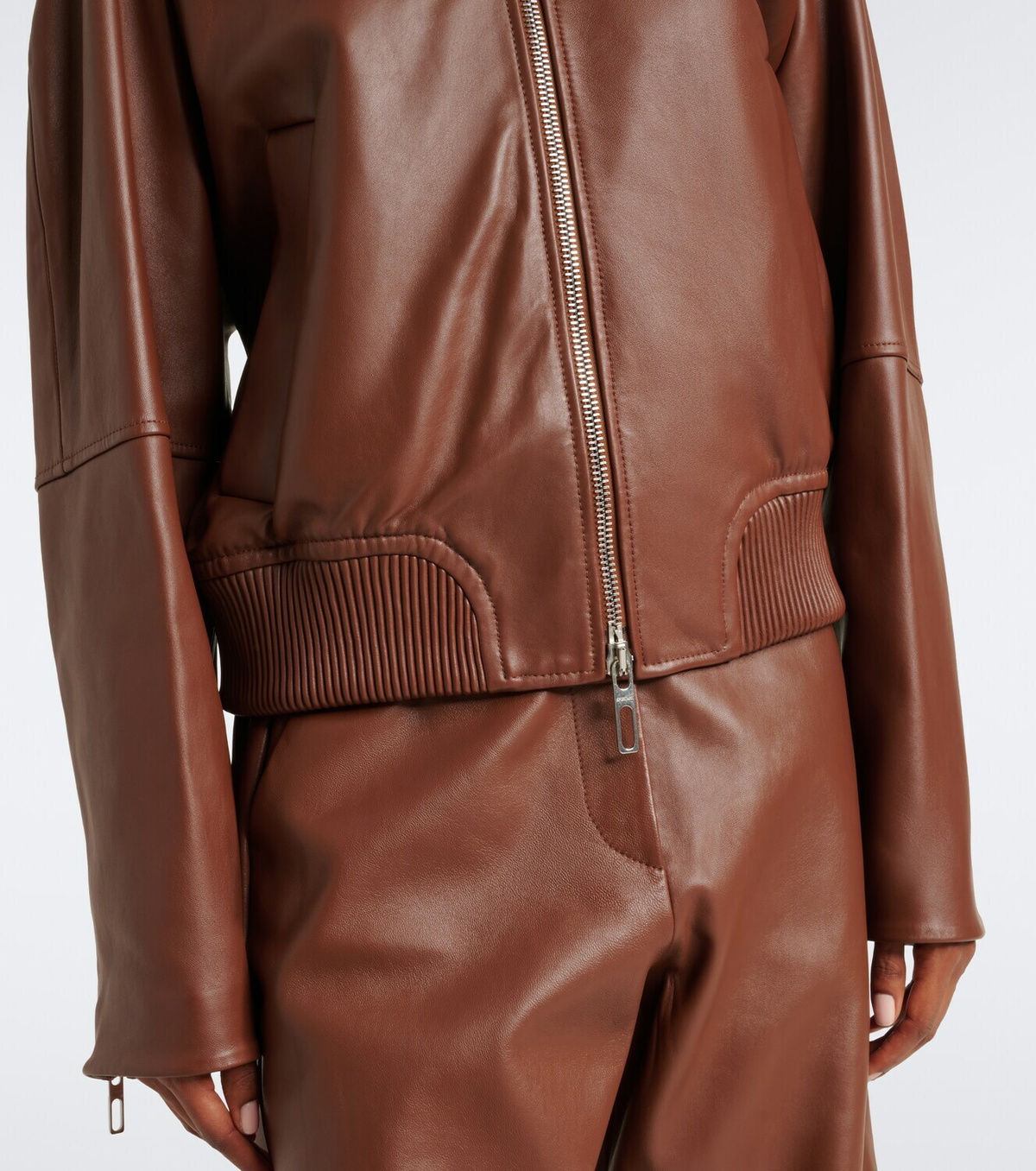 Sportmax Leather bomber jacket