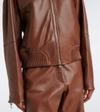 Sportmax Leather bomber jacket