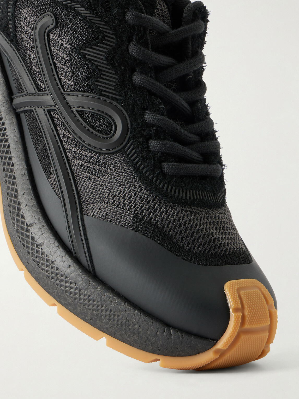 LOEWE - Pogo Rubber-Trimmed Mesh Sneakers - Black