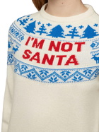 MC2 Saint Barth White Sweater New Queen With Im Not Santa Jacquard