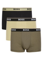 Boss Power Stretch-cotton Boxer Trunks set of Three Green