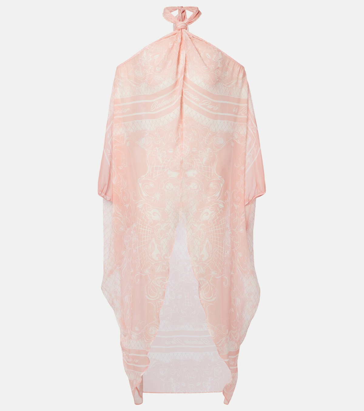 Balmain Printed silk beach dress